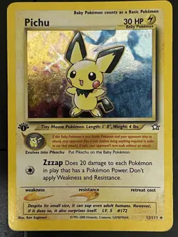 Pokemon Pichu 1st Edition Holo Rare Neo Genesis 12/111 2000 Moderately Played - Image 1
