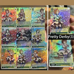 9×Pretty Derby Doujin Card Uma Musume 3 of 14 Goddess Waifu Custom Textured DIY - Image 1