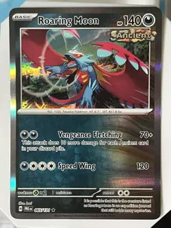 Roaring Moon Prismatic Evolution English 065/131 Ancient Holo Rare Basic - Image 1