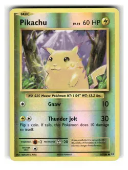 Pikachu 35/108 Common Evolutions Pokemon Reverse Holo Lightly Played - Image 1