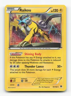 Pokemon TCG - Raikou 55/162 Lightly Played Holo Rare BREAKthrough - Image 1