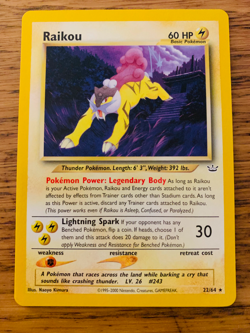 Raikou (22/64) Rare Neo Revelation Set Pokemon Card! FREE P&P! - Image 2