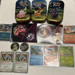 Pokemon TCG Ascended Heroes Lot - Promo Cards, Sticker Sheets, Coins, Empty Tins - Image 2