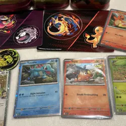 Pokemon TCG Ascended Heroes Lot - Promo Cards, Sticker Sheets, Coins, Empty Tins - Image 4
