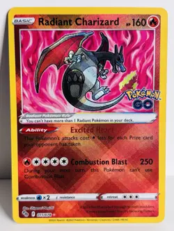 Pokemon Card TCG Radiant Charizard 011/078 Pokemon Go Radiant Holo English - Image 1