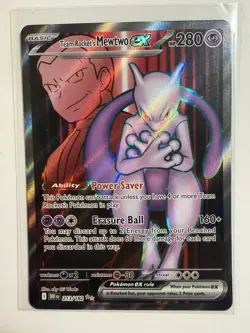 Pokemon Team Rocket's Mewtwo ex 213/182 Destined Rivals Ultra Rare Holo 280HP EX - Image 1
