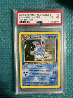 2000 Pokemon Neo Genesis Azumarill 1st Edition Holo Rare #2/111 PSA 6 EX-MT - Image 1