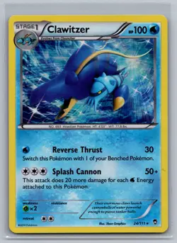 Clawitzer 24/111 Holo R Furious Fists Pokemon Holo NM/M - Image 1