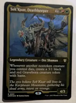 Sek'Kuar, Deathkeeper (Foil Etched) Commander Masters - MTG RARE - Image 1