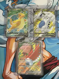 Pokemon TCG card Lot Of 3 (Lugia V, Dragonite V, Ho-oh EX) - Image 1