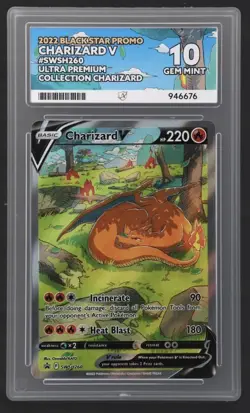 Pokemon TCG Charizard v SWSH260 Black Star Promo ACE GEM MINT 10 - Image 1