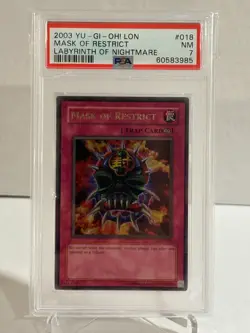 Yu-Gi-Oh! Mask of Restrict Labyrinth of Nightmare LON-018 PSA 7 - Image 1