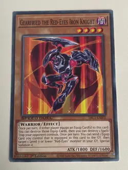Yugioh - Gearfried the Red-Eyes Iron Knight x 3 1st Edition NM - Plus Free Holo - Image 2