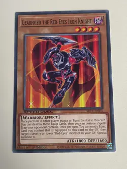 Yugioh - Gearfried the Red-Eyes Iron Knight x 3 1st Edition NM - Plus Free Holo - Image 3