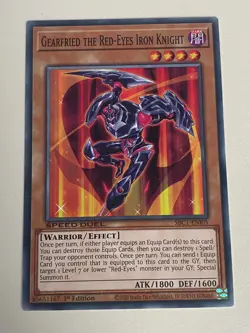 Yugioh - Gearfried the Red-Eyes Iron Knight x 3 1st Edition NM - Plus Free Holo - Image 4