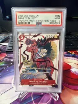 2025 ONE PIECE 3RD ANNIV TOURNAMENT 3 BROTHERS PACK #012 MONKEY D. LUFFY PSA 9 - Image 1