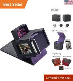 Faux Leather MTG Card Deck Box - Organized & Secure - 100 Card Capacity - Image 1