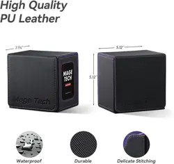 Faux Leather MTG Card Deck Box - Organized & Secure - 100 Card Capacity - Image 4
