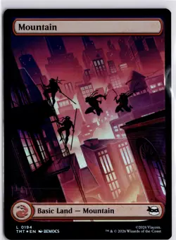 Mountain 0194 Foil Full Art MTG Teenage Mutant Ninja Turtles Trading Card TCG - Image 1