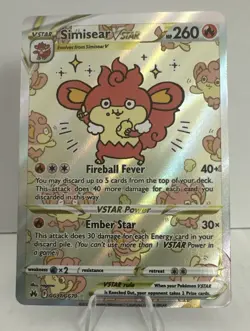 Simisear VSTAR Crown Zenith Galarian Gallery GG37/GG70 Ultra Rare NM Pokemon TCG - Image 1