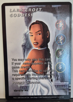 Lara Croft, Goddess Secret Promo Card #000 Tomb Raider CCG Precedence Mint - Image 1