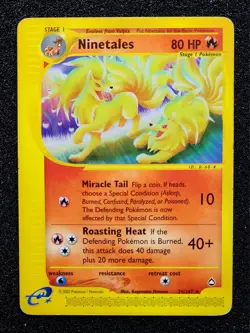 Ninetales 25/147 2002 Aquapolis Pokemon Card TCG WOTC Vintage Non Holo LP - Image 1