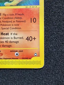 Ninetales 25/147 2002 Aquapolis Pokemon Card TCG WOTC Vintage Non Holo LP - Image 4