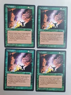 Thermokarst x4 PLAYSET, MTG Ice Age (1995), Uncommon Green Sorcery NM - Image 1