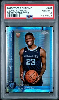 2025 Topps Chrome Cedric Coward Prism Refracfor Rookie RC PSA 10 GRIZZLIES - Image 1