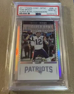 2017 Panini Contenders Optic Tom Brady Super Bowl Contenders #'ed 14/99 PSA 10 - Image 1
