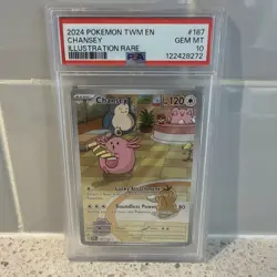 Chansey 187/167 Twilight Masquerade Illustration Rare Pokemon Card PSA 10 - Image 2