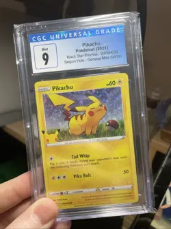 CGC 9 Mint Pokemon Pikachu Sequin Holo General Mills Black Star Promo SWSH039 - Image 2