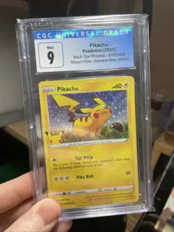 CGC 9 Mint Pokemon Pikachu Sequin Holo General Mills Black Star Promo SWSH039 - Image 3