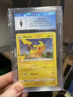 CGC 9 Mint Pokemon Pikachu Sequin Holo General Mills Black Star Promo SWSH039 - Image 4