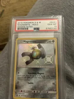POKEMON 2019 Hidden Fates Sun Moon MAGNEMITE Holo #SV27 PSA 10 Mint RARE - Image 3