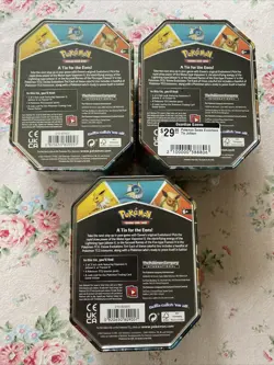 Pokemon TCG Sealed Tin Box Set Flareon V Vaporeon V Jolteon V (Factory Sealed) - Image 2