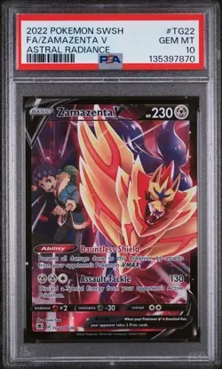 2022 POKEMON ASTRAL RADIANCE FULL ART ZAMAZENTA V TG22/TG30 PSA 10 GEM MINT - Image 1