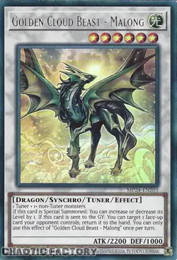 YUGIOH MP24-EN203 Golden Cloud Beast - Malong Ultra Rare 1st Edition NM - Image 1