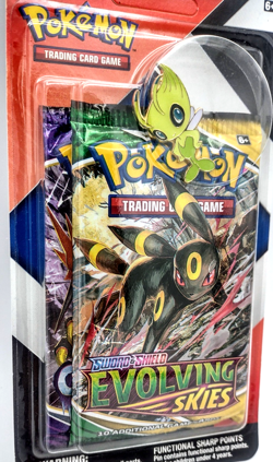Pokemon TCG Evolving Skies Umbreon & Chilling Reign Blister 2 Pack w/ Celebi Pin - Image 2