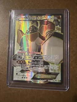 POKEMON CARD 2017 REGIROCK EX HOLO FULL ART 43A/124 Secret Rare - Image 1
