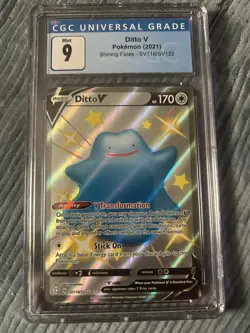 2021 Pokemon Shiny Ditto V Card SV118/SV122 Shining Fates CGC Mint 9 - Image 1