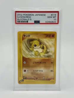 Pokemon Japanese McDonald's #016 Sandshrew PSA 10 - Image 1