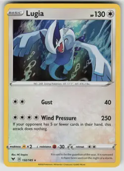 Lugia Holo Rare SWSH04: Vivid Voltage 132/185 Pokemon - Image 1