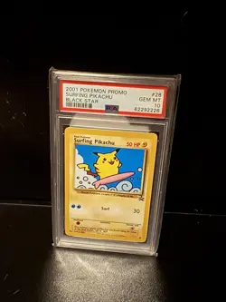 2001 POKEMON BLACK STAR PROMO #28 SURFING PIKACHU PSA 10 GEM MINT - Image 2