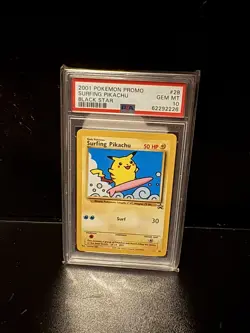2001 POKEMON BLACK STAR PROMO #28 SURFING PIKACHU PSA 10 GEM MINT - Image 3