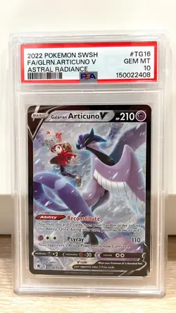 2022 Pokemon Sword & Shield Astral Radiance Full Art GALARIAN ARTICUNO V PSA 10 - Image 1