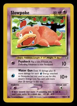 Slowpoke 73/111 Common Neo Genesis WOTC Pokemon LP - Image 1