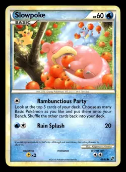 Slowpoke 66/90 Common HGSS Undaunted Pokemon LP - Image 1