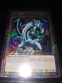 YUGIOH! Blue-Eyes White Dragon (Platinum Secret Rare) RA03-EN079 1st Edition NM - Image 1