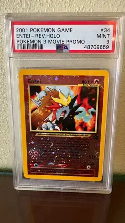 2001 Pokemon Entei 3 Movie Promo #34 Reverse Holo Promo Card PSA 9 - Image 1